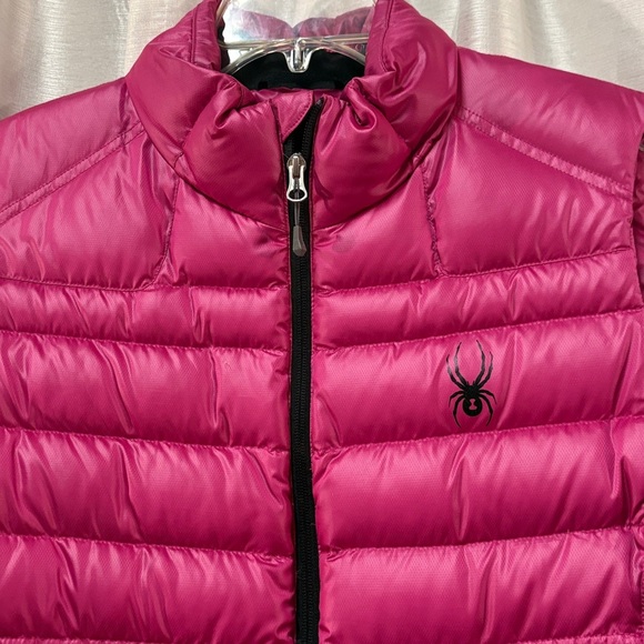 Spyder Puffer Vest Women’s Pink Prymo 500 Down Filled Mock Neck ski outerwear XL - Picture 11 of 11